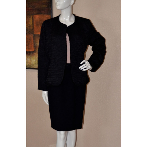EILEEN FISHER - BLACK SHIMMER TWEED DESIGNER JACKET/BLAZER SIZE M NEW!!! - Picture 1 of 6
